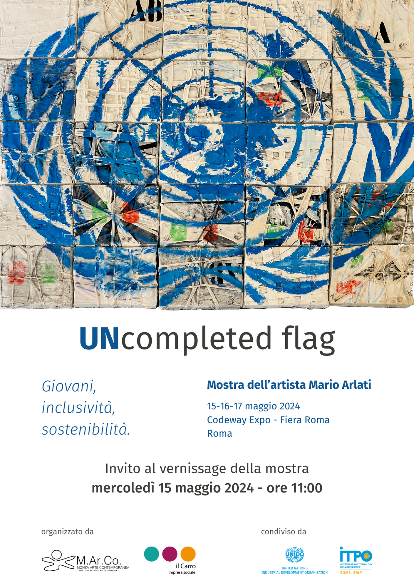 UNcompleted flag - mostra dell'artista Mario Arlati a CodeWay Expo 2024